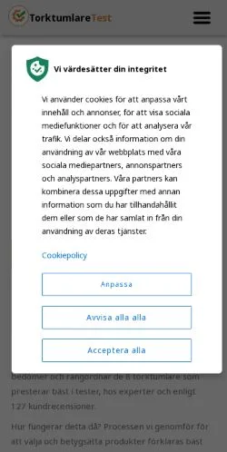 스폰서 기사용 스웨덴 매체 Test Torktumlare 사이트 미리보기