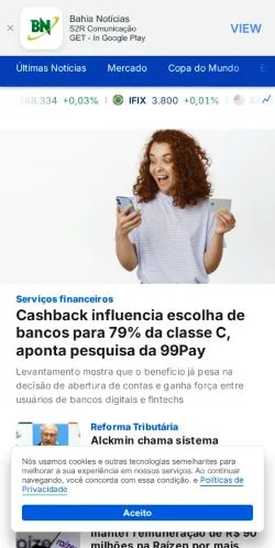 Anteprima del sito BPMoney, media di Brasile per articoli sponsorizzati