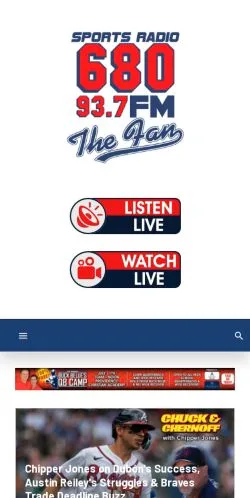 스폰서 기사용 미국 매체 Sports Radio 680 The Fan 사이트 미리보기