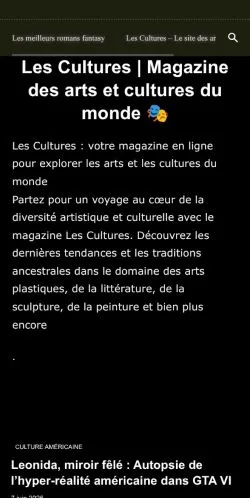 Anteprima del sito Les Cultures, media di Francia per articoli sponsorizzati