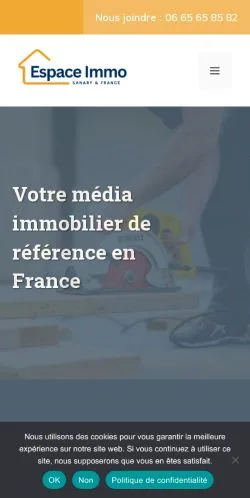 Anteprima del sito Espace Immo, media di Francia per articoli sponsorizzati