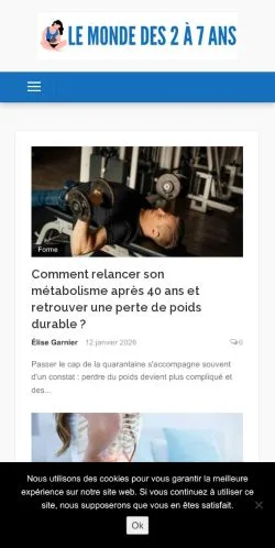 Pré-visualização do site Le Monde 2-7 Ans, meio de França para artigos patrocinados