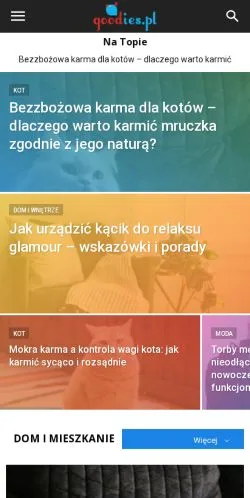 Anteprima del sito Goodies, media di Polonia per articoli sponsorizzati