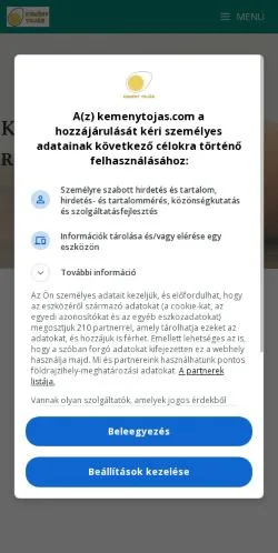 Podgląd witryny Kemény Tojás, medium z kraju Węgry do artykułów sponsorowanych