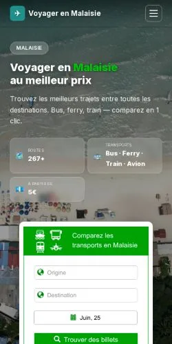Vorschau der Website Voyager en Malaisie, Medium aus Frankreich für gesponserte Artikel