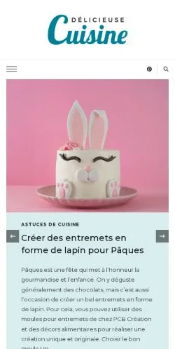 Anteprima del sito Délicieuse Cuisine, media di Francia per articoli sponsorizzati