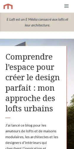 Vorschau der Website E Loft, Medium aus Frankreich für gesponserte Artikel