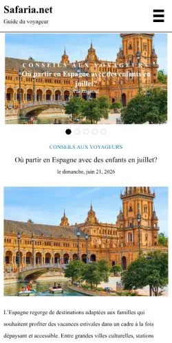 Anteprima del sito Safaria Guide, media di Francia per articoli sponsorizzati