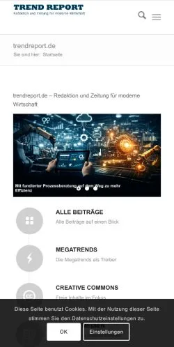 Sponsorlu makaleler için Almanya medyası trendreport sitesinin önizlemesi