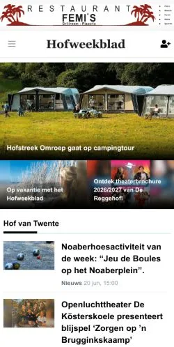 Vista previa del sitio Hofweekblad, medio de Países Bajos para artículos patrocinados