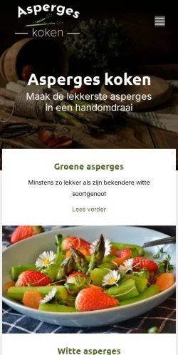 스폰서 기사용 네덜란드 매체 Asperges Koken 사이트 미리보기