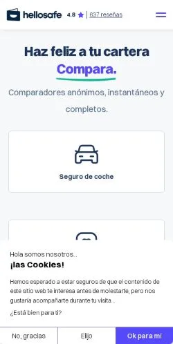 스폰서 기사용 스페인 매체 HelloSafe 사이트 미리보기