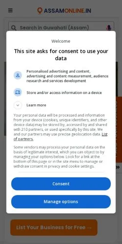 Anteprima del sito Assam Online, media di India per articoli sponsorizzati