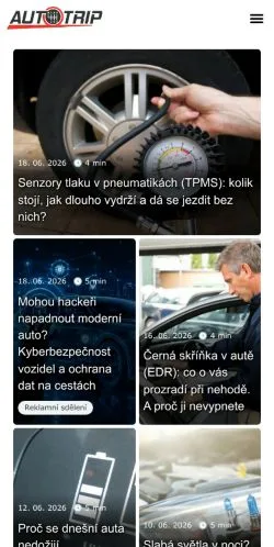 Anteprima del sito Autotrip, media di Cechia per articoli sponsorizzati