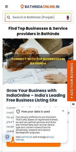 Anteprima del sito Bathinda Online, media di India per articoli sponsorizzati