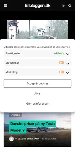 Anteprima del sito Bilbloggen, media di Danimarca per articoli sponsorizzati
