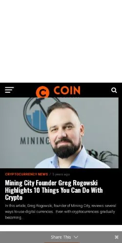Podgląd witryny CoinAnnouncer, medium z kraju Wielka Brytania do artykułów sponsorowanych