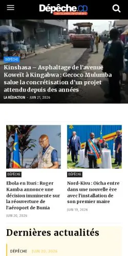 Forhåndsvisning av nettstedet Dépêche, medium fra Frankrike for sponsede artikler