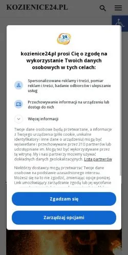 Anteprima del sito Kozienice24, media di Polonia per articoli sponsorizzati