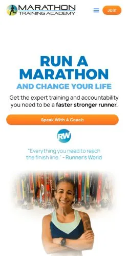 Podgląd witryny Marathon Training Academy, medium z kraju Stany Zjednoczone do artykułów sponsorowanych