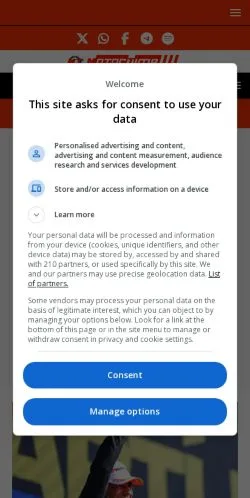 Anteprima del sito MotorTime, media di Spagna per articoli sponsorizzati