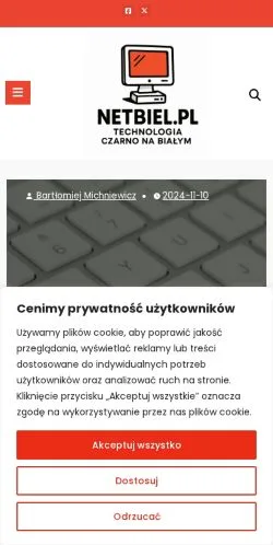 Preview of the NetBiel website, a media outlet in Poland for sponsored articles