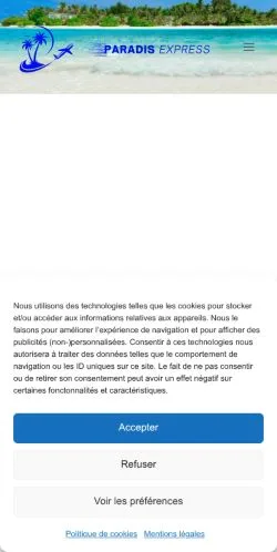 Voorbeeld van de site Paradis Express, medium uit Frankrijk voor gesponsorde artikelen