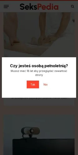 Anteprima del sito Sekspedia, media di Polonia per articoli sponsorizzati
