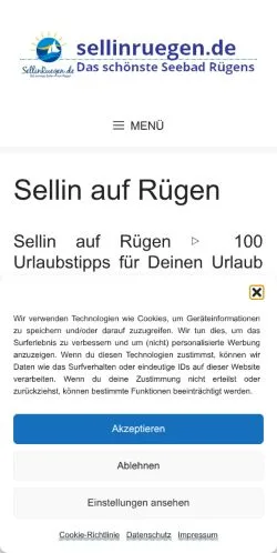Anteprima del sito Sellin Auf Rügen, media di Germania per articoli sponsorizzati