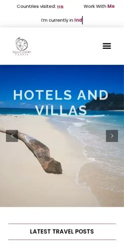 스폰서 기사용 미국 매체 Luxury Travel 사이트 미리보기