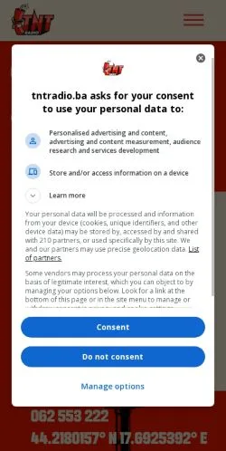 Anteprima del sito TNT Radio, media di Stati Uniti per articoli sponsorizzati