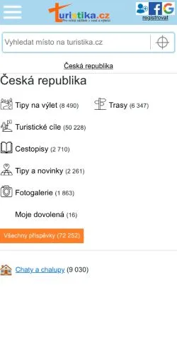 Anteprima del sito Turistika, media di Cechia per articoli sponsorizzati