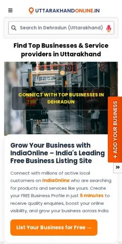 Podgląd witryny Uttarakhand Online, medium z kraju Indie do artykułów sponsorowanych