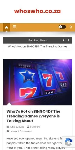 스폰서 기사용 미국 매체 whoswho.co.za - 사이트 미리보기