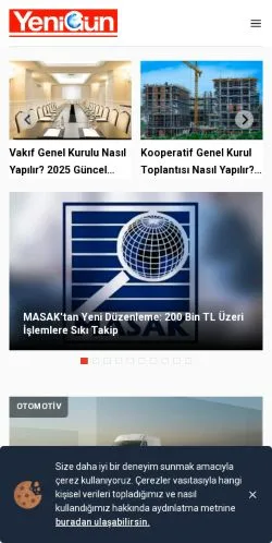 Anteprima del sito Yenigün Gazetesi, media di Turchia per articoli sponsorizzati