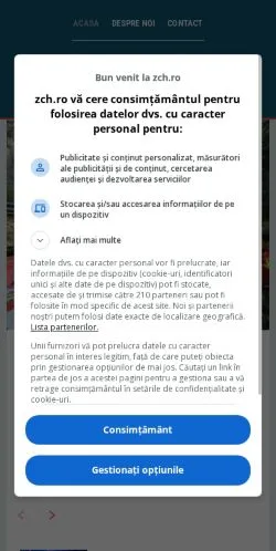 スポンサード記事向けのルーマニアメディア、ZCH Newsのサイトプレビュー