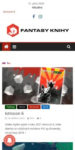 Anteprima del sito Fantasy Knihy, media di Slovacchia per articoli sponsorizzati