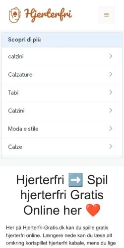 Podgląd witryny Hjerterfri Gratis, medium z kraju Dania do artykułów sponsorowanych
