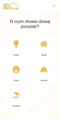 Anteprima del sito DomPelenPomyslow, media di Polonia per articoli sponsorizzati