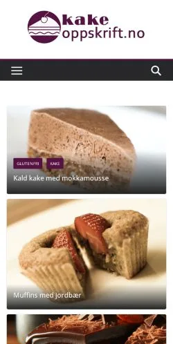 Anteprima del sito Kakeoppskrift.no 1 -, media di Norvegia per articoli sponsorizzati