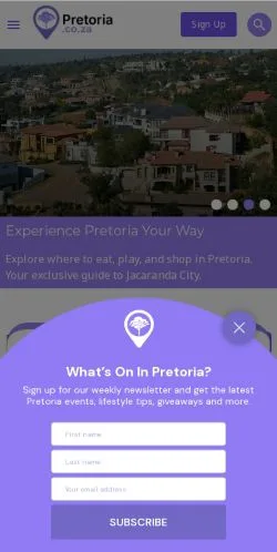 Anteprima del sito pretoria.co.za, media di Stati Uniti per articoli sponsorizzati