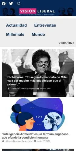 Voorbeeld van de site Vision Liberal, medium uit Argentinië voor gesponsorde artikelen