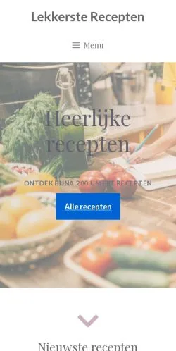 Pré-visualização do site Lekkerste Recepten, meio de Países Baixos para artigos patrocinados