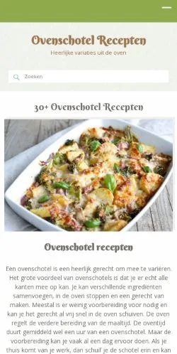 Anteprima del sito Ovenschotel Recepten, media di Paesi Bassi per articoli sponsorizzati