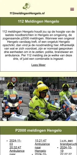 Anteprima del sito 112 Meldingen Hengelo, media di Paesi Bassi per articoli sponsorizzati