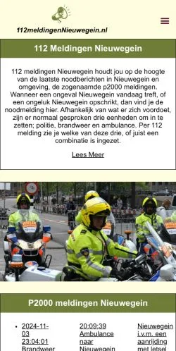 스폰서 기사용 네덜란드 매체 112 Meldingen Nieuwegein 사이트 미리보기