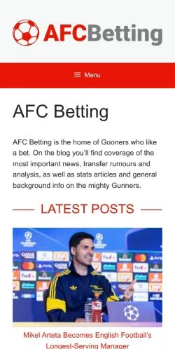 Anteprima del sito AFC Betting, media di Regno Unito per articoli sponsorizzati