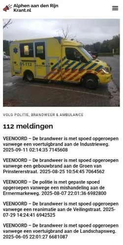 Anteprima del sito Alphen Aan Den Rijn Krant, media di Paesi Bassi per articoli sponsorizzati
