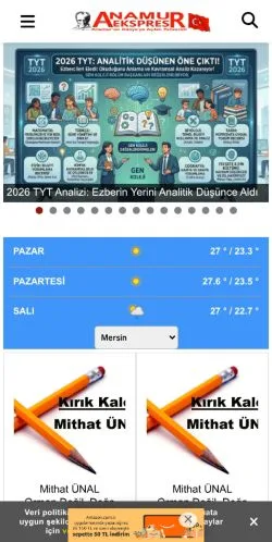 Anteprima del sito Dünyaya Açılan Pencereniz, media di Turchia per articoli sponsorizzati