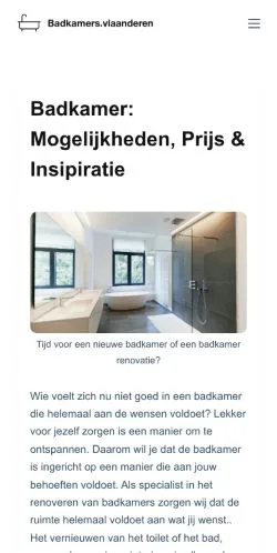 Anteprima del sito Badkamers Vlaanderen, media di Paesi Bassi per articoli sponsorizzati